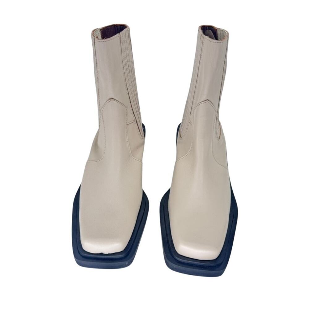 Alohas Boots Short Ranch Leather 7.5 Cream Cowboy - Picture 3 of 8